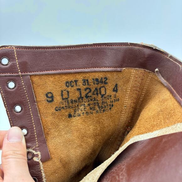 Vintage WWII 1942 Paratrooper Jump Boots International Shoe Co. 9 D main image 13